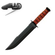 Ka-Bar Knife (Kabar)  Leather Handled Big Brother 2217 + Lansky PS-MED01 KA-BAR 2217+PS-MED01  