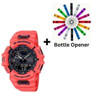 Casio G-Shock Analog/Digital Mens Bluetooth Red Watch GBA900-4A + Bottle Opener Bundle GBA-900-4ADR+BO by 45 