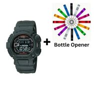 Casio G-Shock Digital MUDMAN Mens Green Watch G-9000-3V Bottle Opener Bundle G-9000-3VDR+BO by 45 