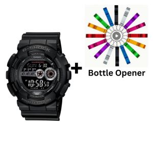 Casio G-Shock Digital Mens Black X-Large Watch GD-100-1B GD-100-1BDR Bottle Opener Bundle GD-100-1BDR+BO by 45 